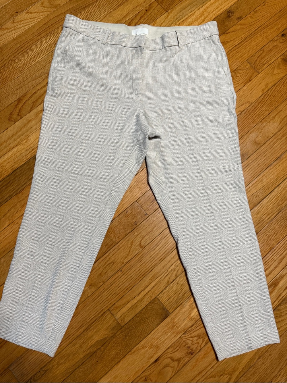 H&M Light Gray Glen Plaid Womens Dress Pants